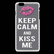 Coque iPhone 6Plus / 6Splus Keep Calm Kiss me Gris