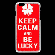 Coque iPhone 6Plus / 6Splus Keep Calm Be Lucky Rouge