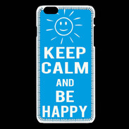 Coque iPhone 6Plus / 6Splus Keep Calm Be Happy Cyan