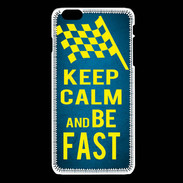 Coque iPhone 6Plus / 6Splus Keep Calm and Be Fast Bleu