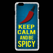 Coque iPhone 6Plus / 6Splus Keep Calm and Be Spicy Bleu