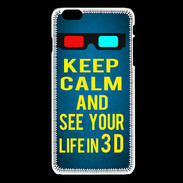 Coque iPhone 6Plus / 6Splus Keep Calm and See your life 3D Bleu