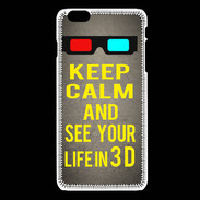 Coque iPhone 6Plus / 6Splus Keep Calm and See your life 3D Gris