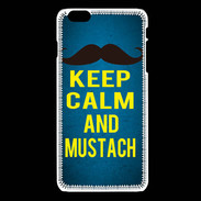 Coque iPhone 6Plus / 6Splus Keep Calm and Mustach Bleu