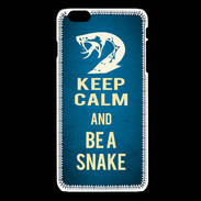Coque iPhone 6Plus / 6Splus Keep Calm and Be a Snake bleu