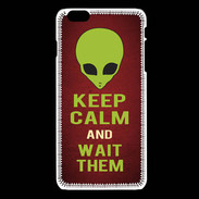 Coque iPhone 6Plus / 6Splus Keep Calm and Wait Alien Rouge