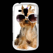 Coque Samsung Galaxy Trend Chien Yorkie avec lunette de soleil
