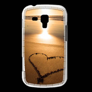 Coque Samsung Galaxy Trend Coeur sur la plage avec couché de soleil