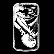 Coque Samsung Galaxy Trend Musicienne guitare électrique en noir et blanc
