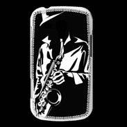 Coque Samsung Galaxy Trend Saxophoniste en noir et blanc
