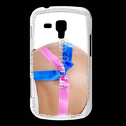Coque Samsung Galaxy Trend Femme enceinte avec ruban bleu et rose