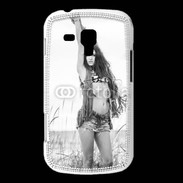 Coque Samsung Galaxy Trend Hippie noir et blanc