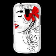 Coque Samsung Galaxy Trend Visage glamour noir et rouge