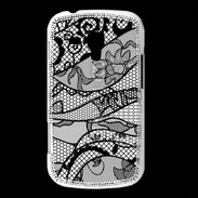 Coque Samsung Galaxy Trend Tissus glamour noir et blanc