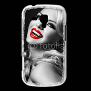 Coque Samsung Galaxy Trend Rouge à lèvres Fashion en noir et blanc