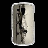 Coque Samsung Galaxy Trend Avion T6 noir et blanc