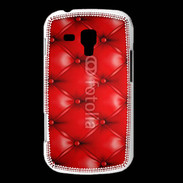 Coque Samsung Galaxy Trend Capitonnage cuir rouge