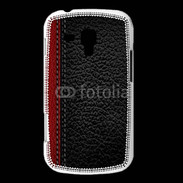 Coque Samsung Galaxy Trend Effet cuir noir et rouge