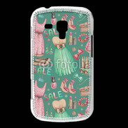 Coque Samsung Galaxy Trend Fond fashion rose et vert