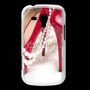 Coque Samsung Galaxy Trend Escarpins rouges et perles