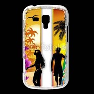 Coque Samsung Galaxy Trend Surfer et fille sur la plage