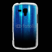 Coque Samsung Galaxy Trend Rideau bleu à strass