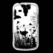 Coque Samsung Galaxy Trend Papillon en noir et blanc