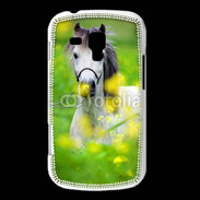Coque Samsung Galaxy Trend Poney Shetland gris et blanc