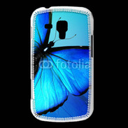 Coque Samsung Galaxy Trend Papillon sur fond bleu