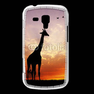 Coque Samsung Galaxy Trend Girafe au couché de soleil