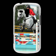 Coque Samsung Galaxy Trend Jumping Equitation cheval gris