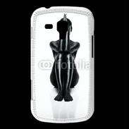 Coque Samsung Galaxy Trend Femme nue body painting noir et blanc 2