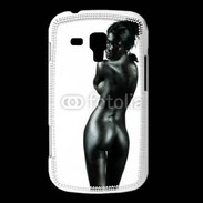 Coque Samsung Galaxy Trend Femme nue body painting noir et blanc 3