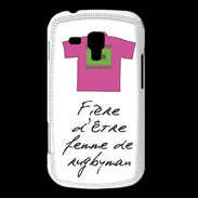 Coque Samsung Galaxy Trend Femme de rugbyman Bonus offensif-défensif Blanc