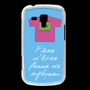 Coque Samsung Galaxy Trend Femme de rugbyman Bonus offensif-défensif Bleu