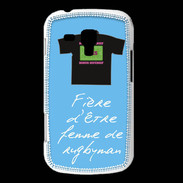 Coque Samsung Galaxy Trend Femme de rugbyman Bonus offensif-défensif Bleu 2