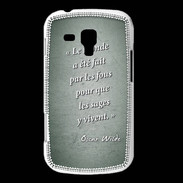 Coque Samsung Galaxy Trend Fous sages Vert Citation Oscar Wilde