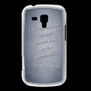 Coque Samsung Galaxy Trend La conversation Bleu Citation Oscar Wilde