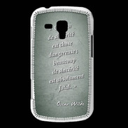 Coque Samsung Galaxy Trend Sincérité fatale Vert Citation Oscar Wilde