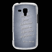 Coque Samsung Galaxy Trend Cartes gagnantes Bleu Citation Oscar Wilde