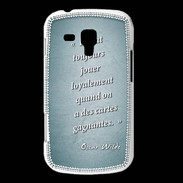 Coque Samsung Galaxy Trend Cartes gagnantes Turquoise Citation Oscar Wilde