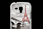 Coque Samsung Galaxy Trend Tour Eiffel rouge sur fond en noir et blanc