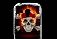 Coque Samsung Galaxy Trend Tête de mort en flamme 5