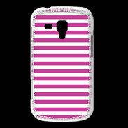 Coque Samsung Galaxy Trend rayures blanches et roses
