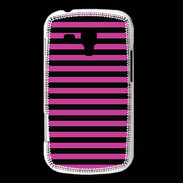 Coque Samsung Galaxy Trend rayures noires et roses