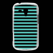 Coque Samsung Galaxy Trend rayures noires et bleues