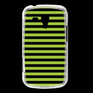 Coque Samsung Galaxy Trend rayures noires et vertes