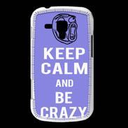Coque Samsung Galaxy Trend Keep calm Be Crazy Bleu