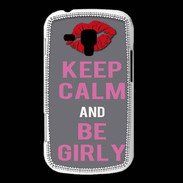 Coque Samsung Galaxy Trend Keep Calm Girl Gris