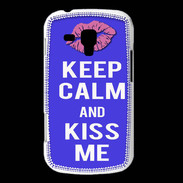 Coque Samsung Galaxy Trend Keep Calm Kiss me Bleu